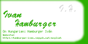 ivan hamburger business card